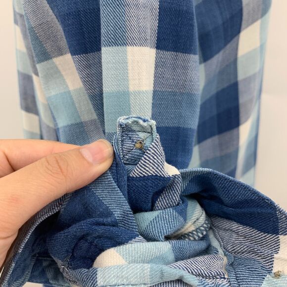 J Jill Shirt Women XSP Extra Small Petite Blue Plaid Button Up Pocket *READ - Picture 6 of 13